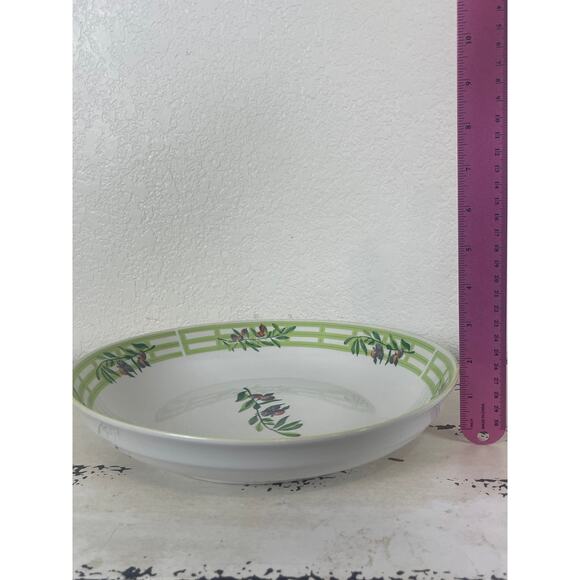 Set of 2 Large Ceramic Serving Bowls Green Floral Pattern - Picture 8 of 8